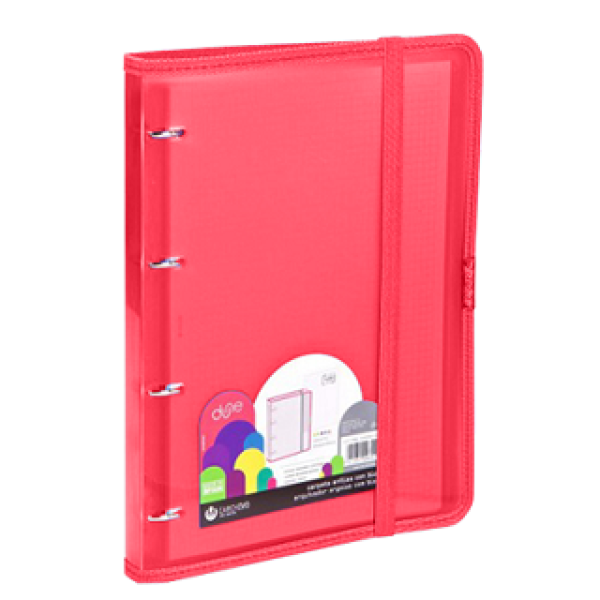 Carpeta polipropileno Carchidea Dune A4 Carpeblock 4 anillas Rojo