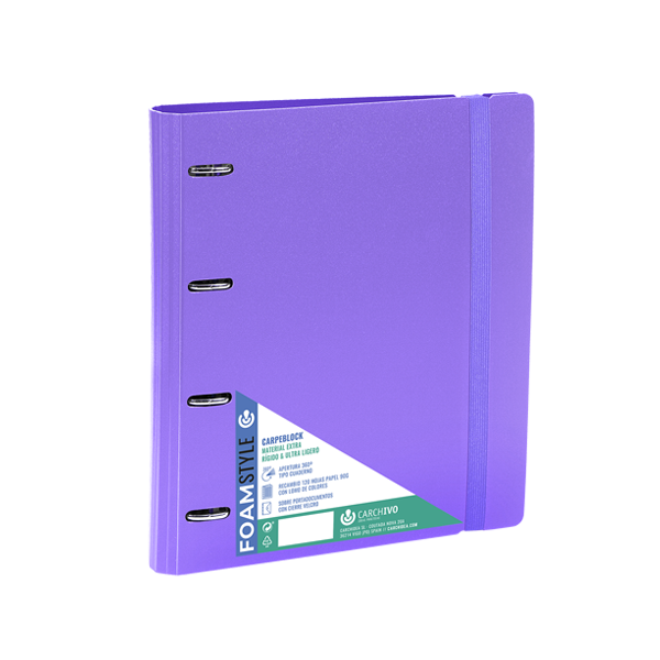 Carpeblock A4 4 anelles + recanvi 100 f. Foam Style Violeta