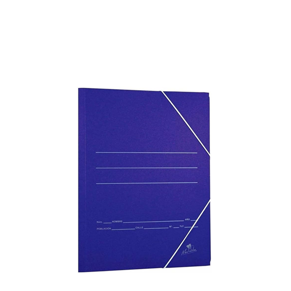 Carpeta de gomes Saro cartró blau A5 i Foli