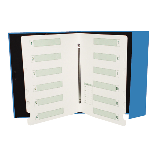 Carpeta classificadora cartró folrat plastificat mat Foli prolongat Blau