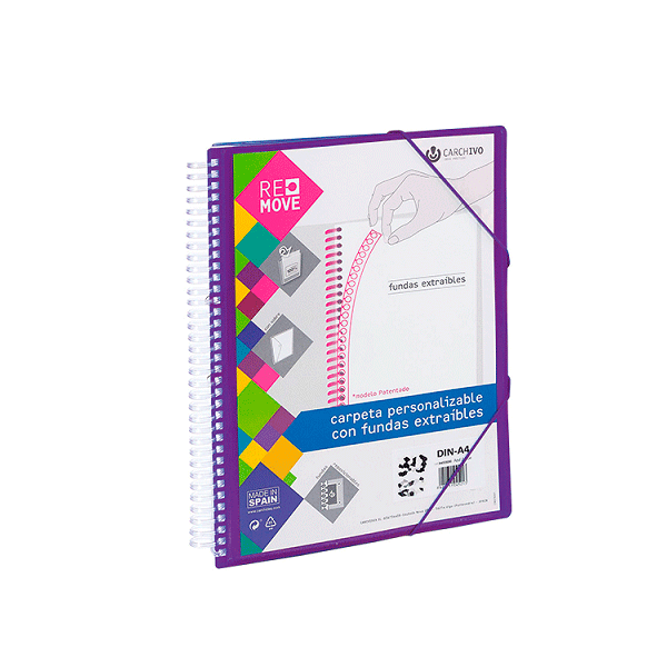 Carpeta multifundas espiral A4 Remove 30 hojas Violeta