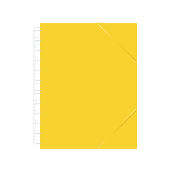 Carpeta multifundes espiral person. A4 Descom 20 fulls Groga