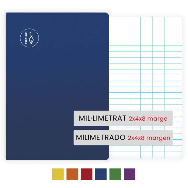 Libretas Escolofi Cuarto 50 hojas milimetrado 2x4x8