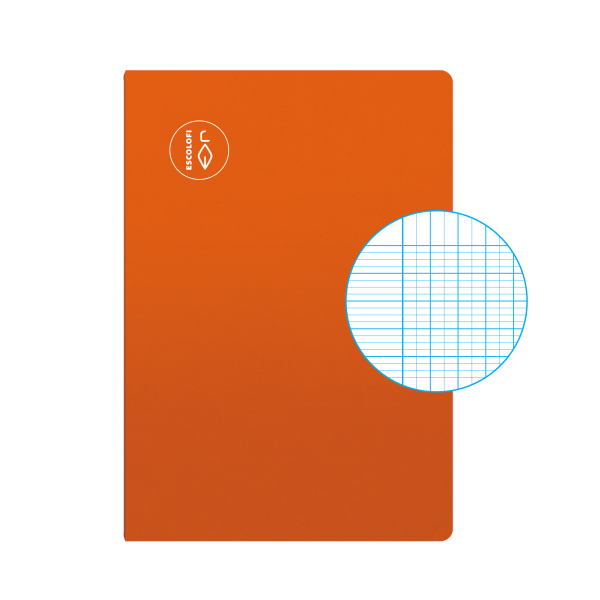 Libreta Escolofi 50 hojas Cuarto milimetrado 2x4x8 margen Naranja