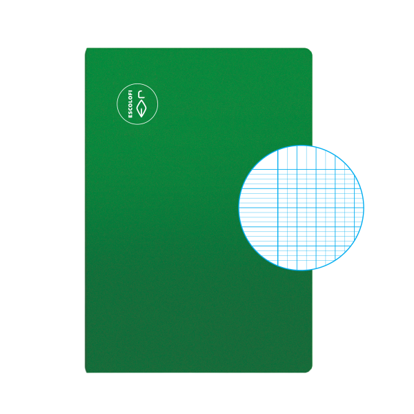 Libreta Escolofi 50 hojas Cuarto milimetrado 2x4x8 margen Verde