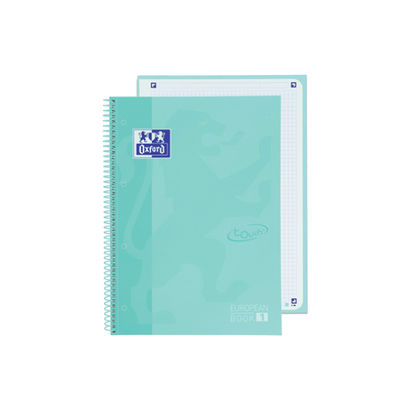Quadern Oxford Touch European Book 1 80 fulls A4 quadrícula 5x5 Ice Mint Pastel