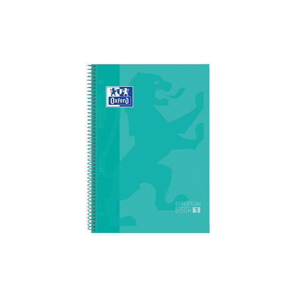 Quadern Oxford European Book 1 80 fulls A4 quadrícula 5x5 Verd menta