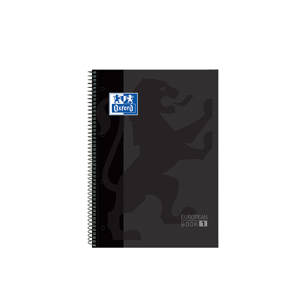 Quadern Oxford European Book 1 80 fulls A4 quadrícula 5x5 Negre