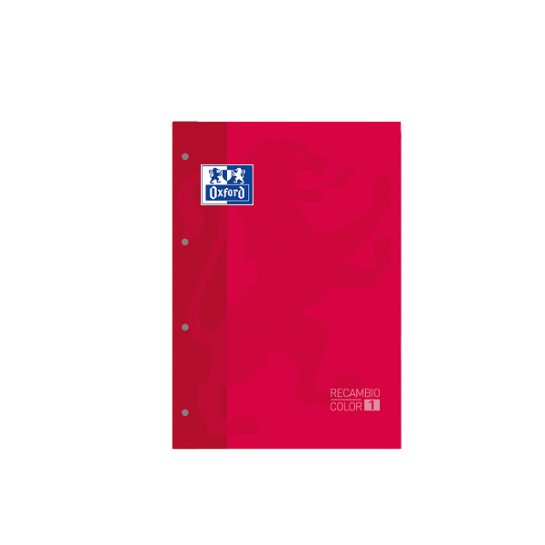** Recanvi Oxford A4 4 forats 80 fulls quadrícula 5x5 Vermell