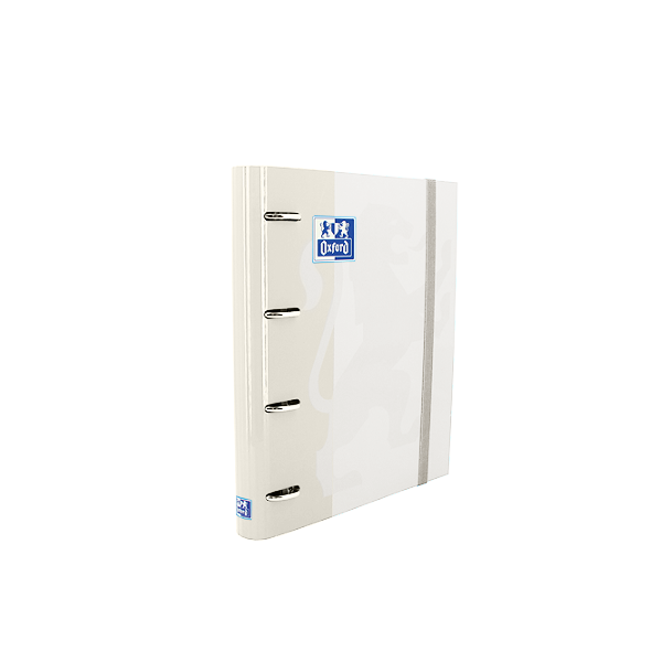 Carpeta cartró Oxford Ebinder 4 anelles + recanvi 100 f. A4 Blanc