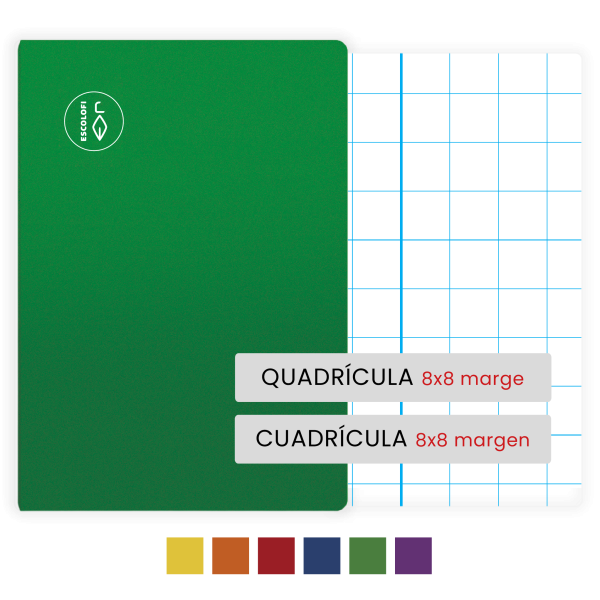 Libretas Escolofi Cuarto 32 hojas cuadrícula 8x8