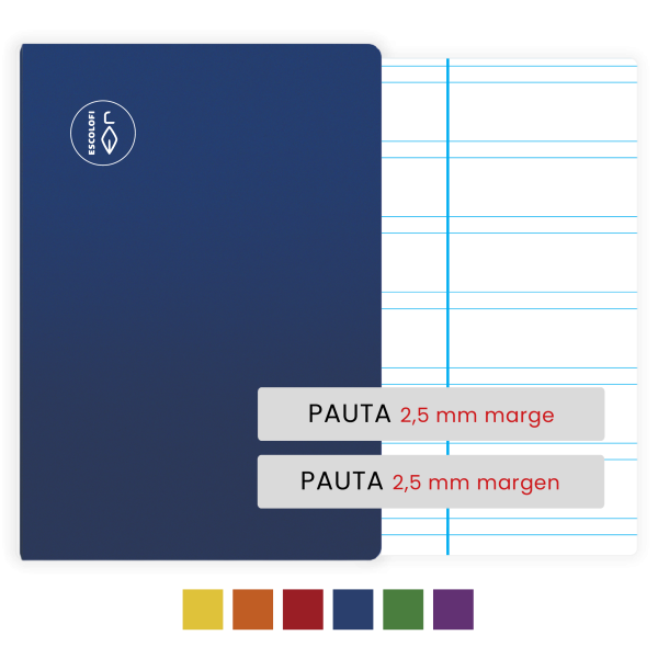 Libretas Escolofi Cuarto 32 hojas pauta 2,5 mm
