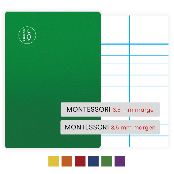 Libretas Escolofi Cuarto 32 hojas pauta montessori 3,5 mm