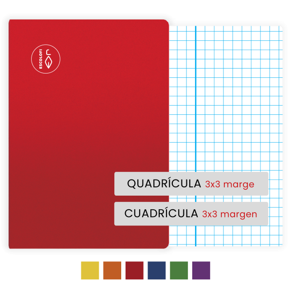 Libretas Escolofi Folio 50 hojas cuadrícula 3x3