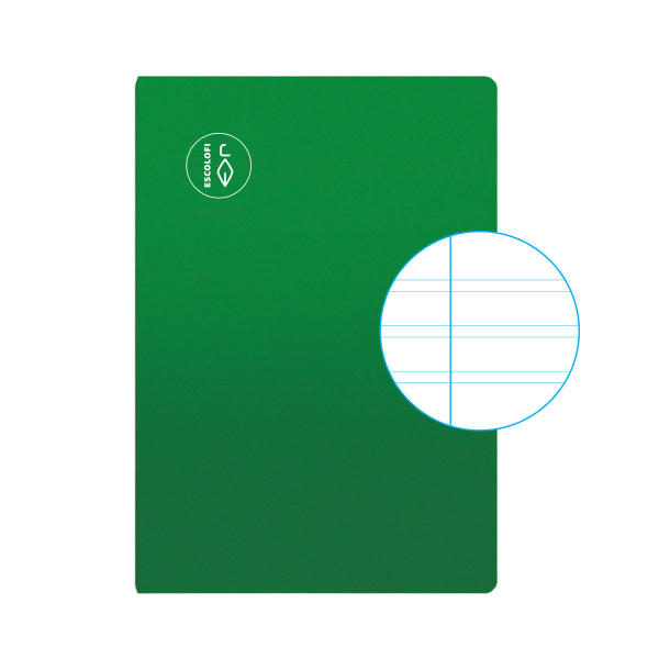 Libreta Escolofi 50 hojas Folio pauta 3 margen Verde