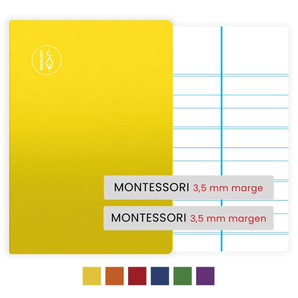 Libretas Escolofi Folio 50 hojas pauta montessori 3,5 mm