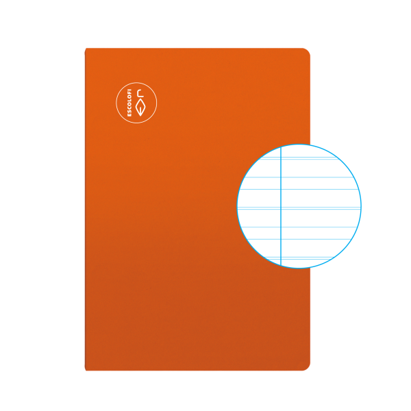 Libreta Escolofi 50 hojas Folio pauta montessori 5 margen Naranja