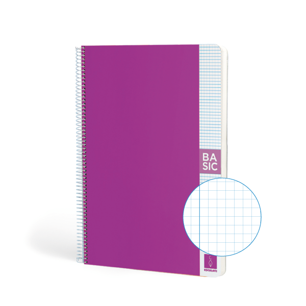 Quadern Escolofi Basic 80 fulls A4 quadrícula 4x4 Violeta