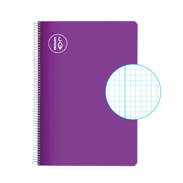 Quadern Escolofi 50 fulls Foli quadrícula 5x5 marge Violeta