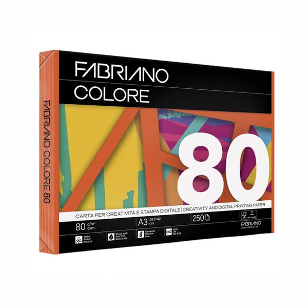 Paquet 250 fulls paper Fabriano Colore A3 Taronja