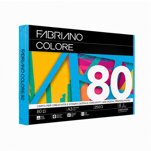 Paquet 250 fulls paper Fabriano Colore A3 Blau intens