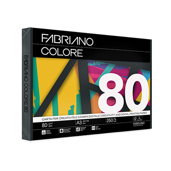 Paquet 250 fulls paper Fabriano Colore A3 Negre