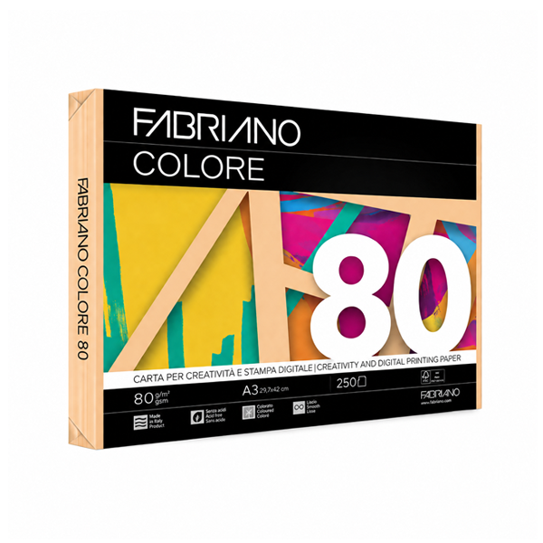 Paquet 250 fulls paper Fabriano Colore A3 Salmó