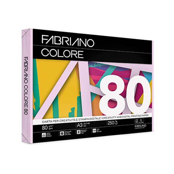 Paquet 250 fulls paper Fabriano Colore A3 Lila