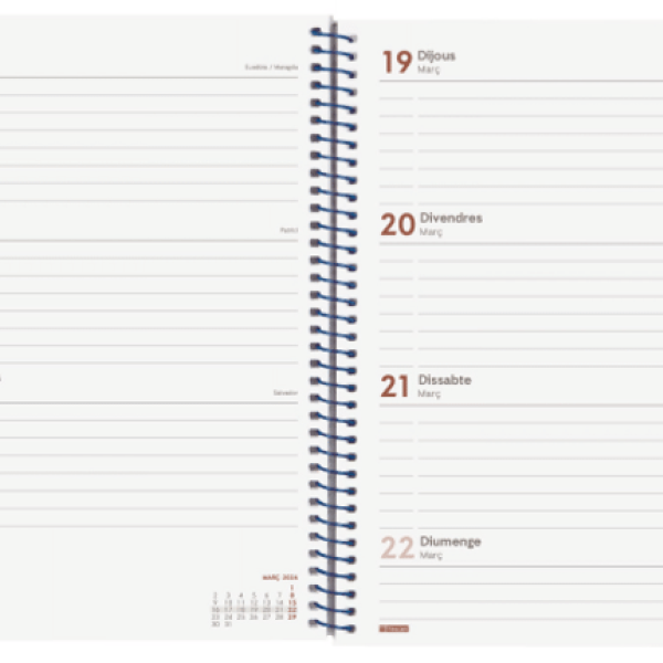 Agenda Finocam Year setmana vista