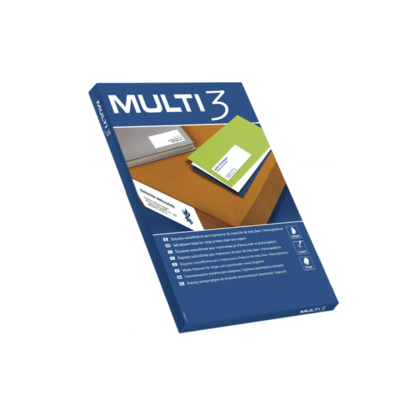 Etiquetes autoadhesives MULTI3 A4 100 fulls
