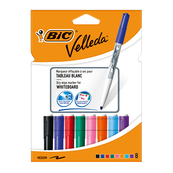 Estuche rotuladores pizarra blanca Bic Velleda Medium 1741
