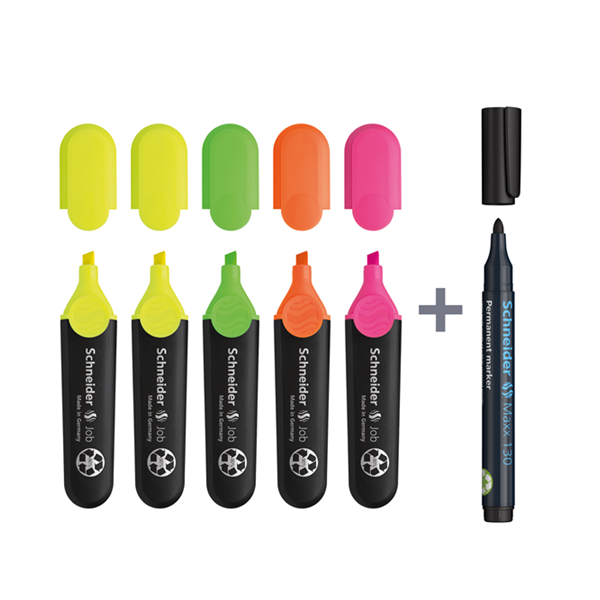 Estuche marcadores fluorescentes Schneider TM JOB