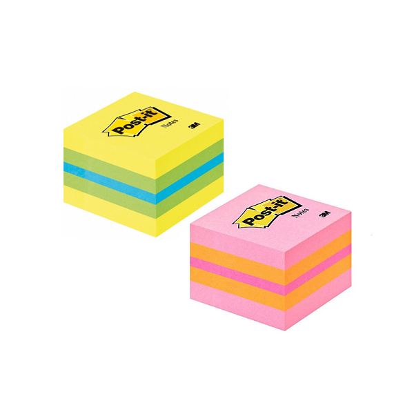 Notas de quita y pon Post-it en minicubos 51 x 51 mm