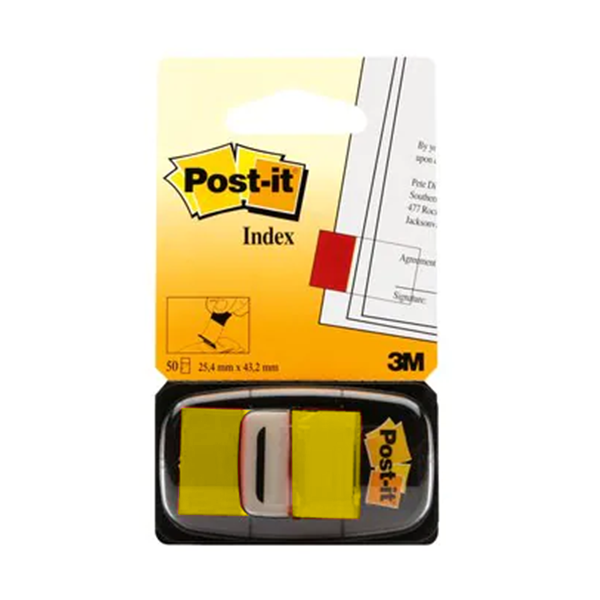 Banderitas Post-it index 25,4x43,2 mm Amarillo