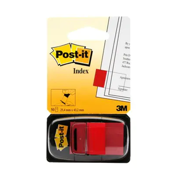 Banderitas Post-it index 25,4x43,2 mm Rojo