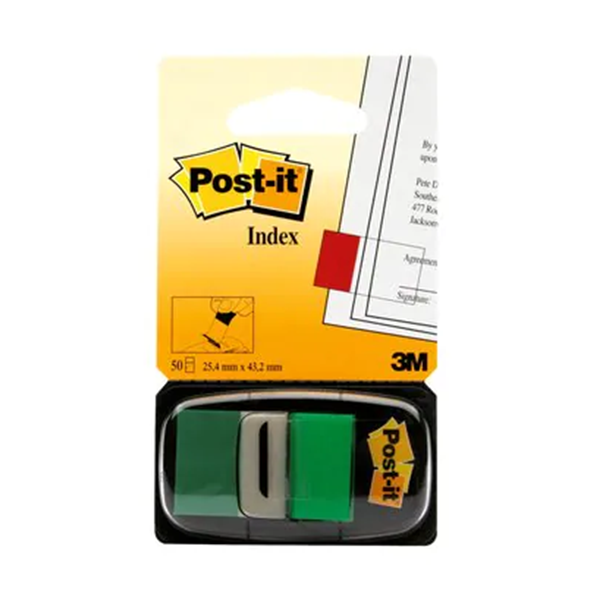 Banderitas Post-it index 25,4x43,2 mm Verde