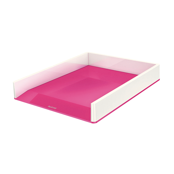 ** Safata Leitz WOW DUAL Fúcsia metal·litzat/blanc