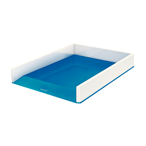 ** Safata Leitz WOW DUAL Blau metal·litzat/blanc