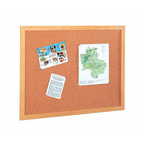 Tablero de anuncios de corcho marco de madera Faibo