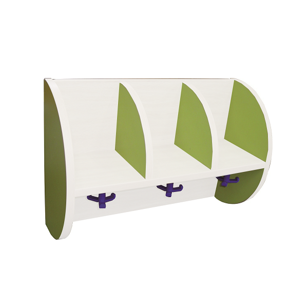Penjador blanc 3 caselles mitja lluna