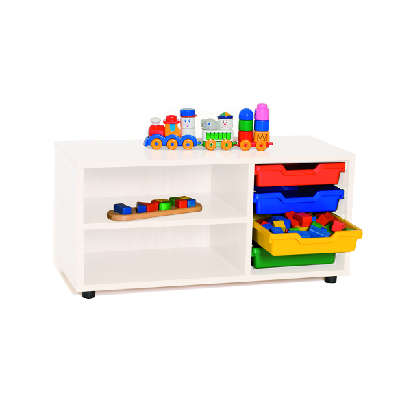 Mueble superbajo 2 estantes y cubetas Blanco
