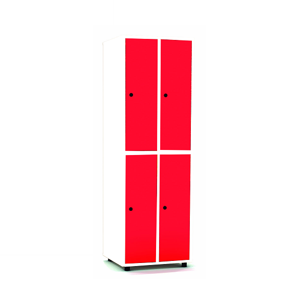 Taquilla blanca 2 portes 2 columnes 30 cm