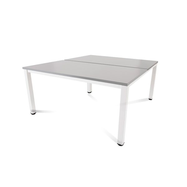 Taula EXECUTIVE rectangular doble estructura blanc