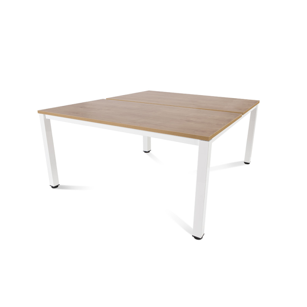 Taula EXECUTIVE rectangular doble estructura blanc
