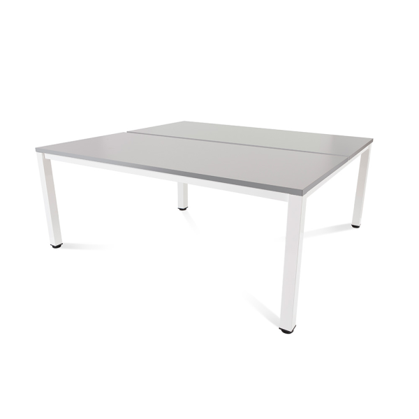 Taula EXECUTIVE rectangular doble estructura blanc