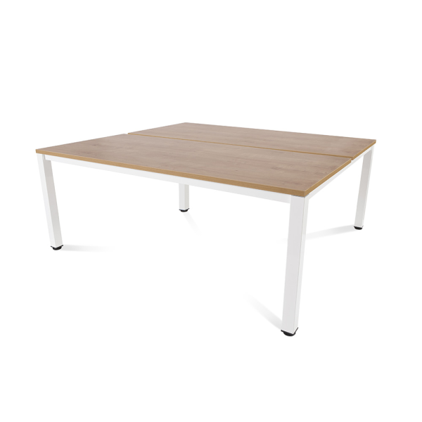 Taula EXECUTIVE rectangular doble estructura blanc