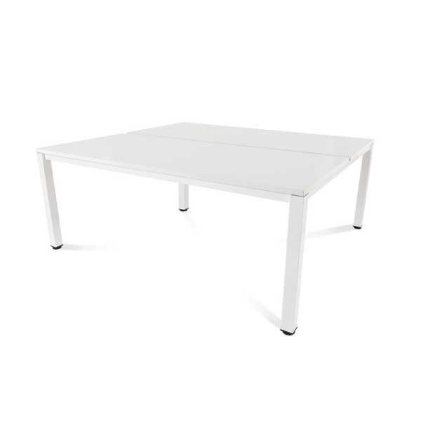 Taula EXECUTIVE rectangular doble estructura blanc