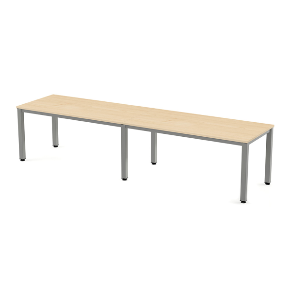 Mesa EXECUTIVE rectangular doble estructura gris 360x80 cm