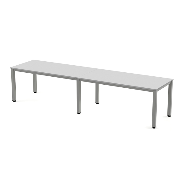 Mesa EXECUTIVE rectangular doble estructura gris 360x80 cm