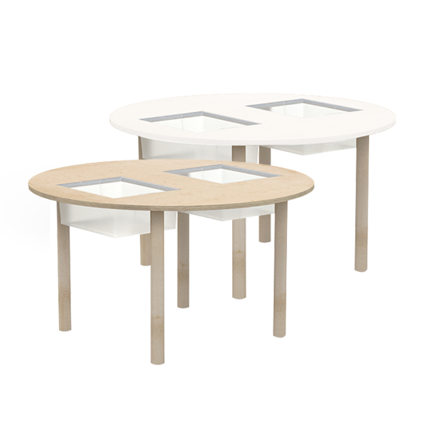 Taula sensorial amb cubetes Ø110 cm T3